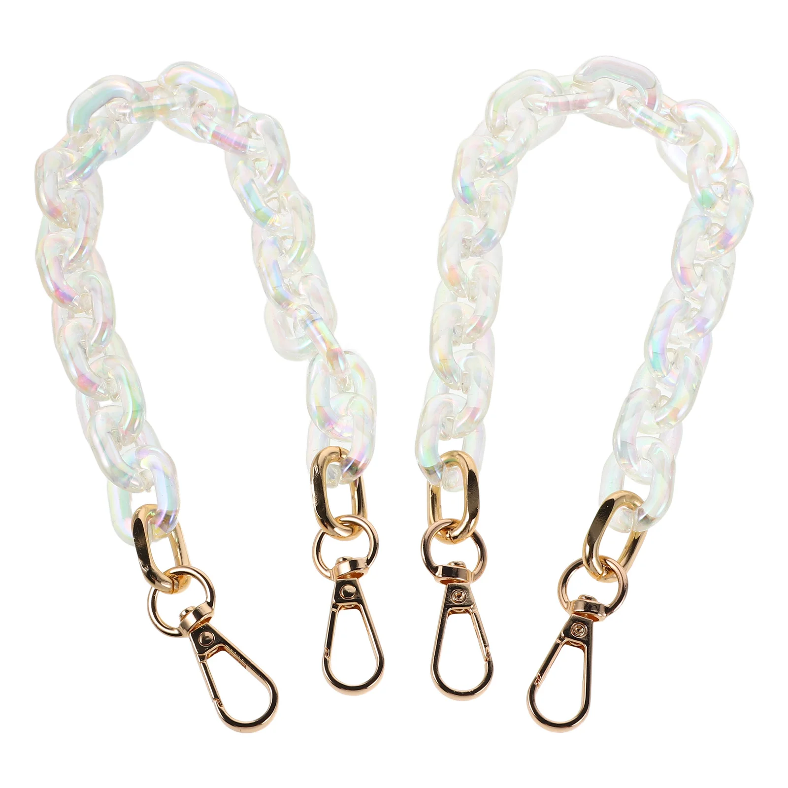 

2Pcs Acrylic Iridescent Chain Purse Strap Replacement Bag Chain Decorative Shoulder Strap Crossbody Handbag Purse Chains