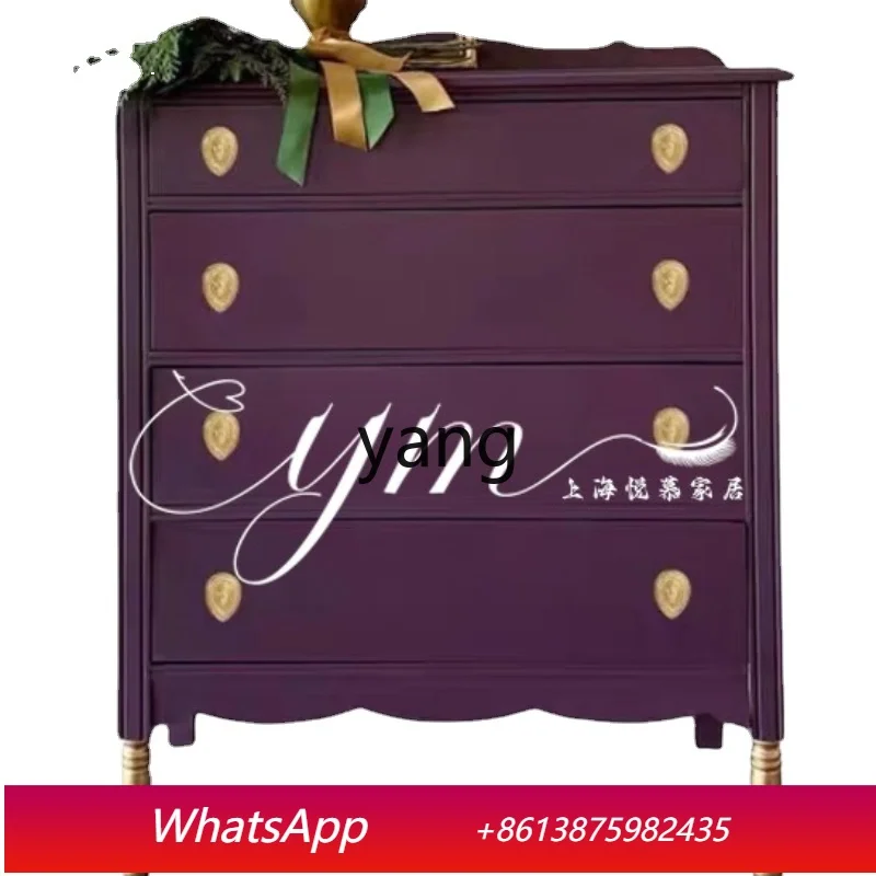 

CX Vintage Bedroom Chest of Drawers Carved Dining Lace Solid Wood Customized Storage Light Luxury Shoe Cabinet