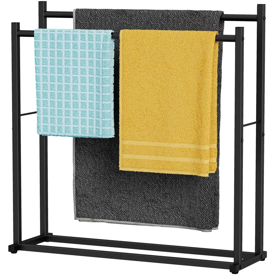 

Напольная вешалка для полотенец в ванную комнату, 2-уровневая, широкая, для сушки полотенец на улице, для бассейна, для одеял и для демонстрации