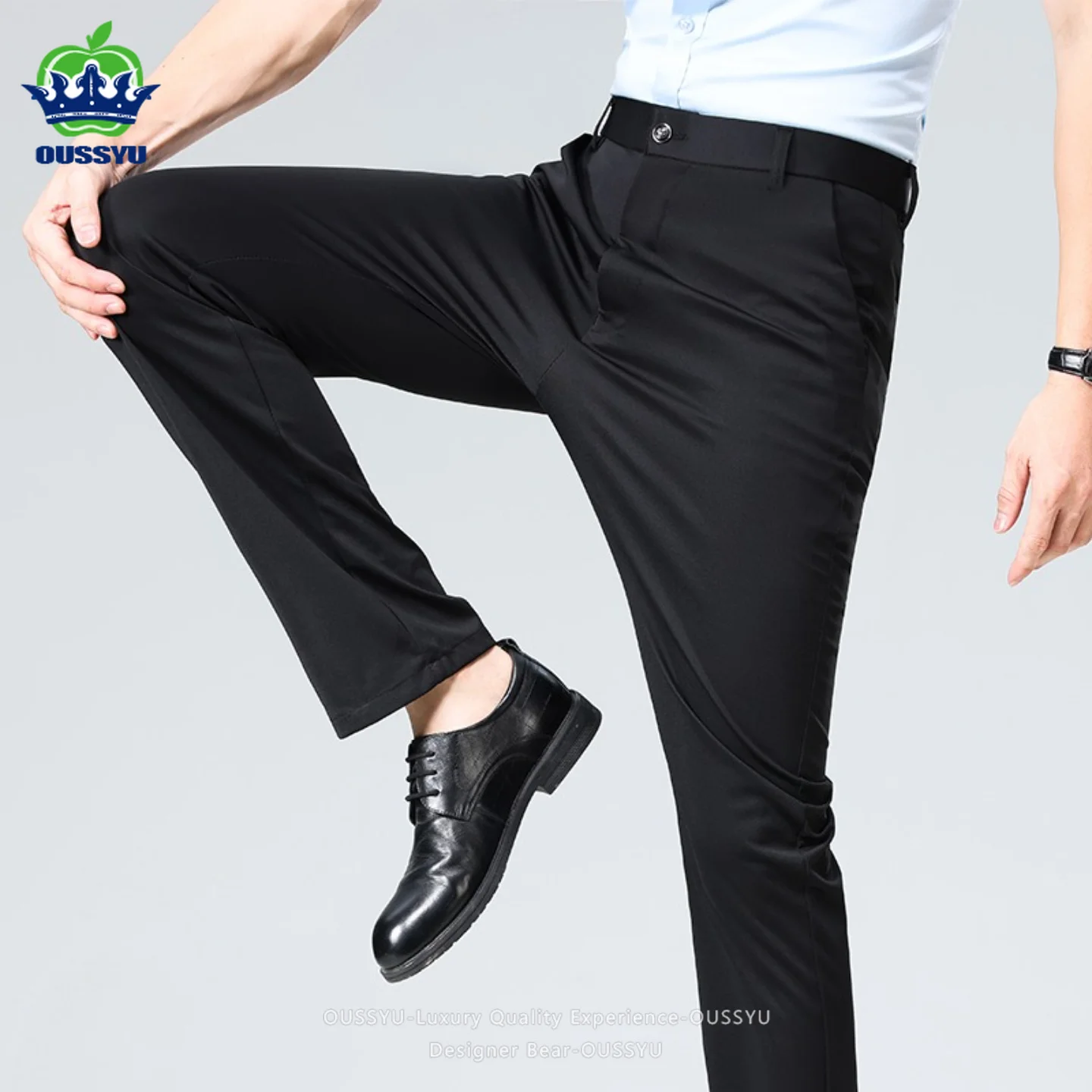 Good Quality Men's Stretch Business Formal Trousers Summer Thin Slim Straight Work Office Blue Long Suit Pants Men Plus Size 40