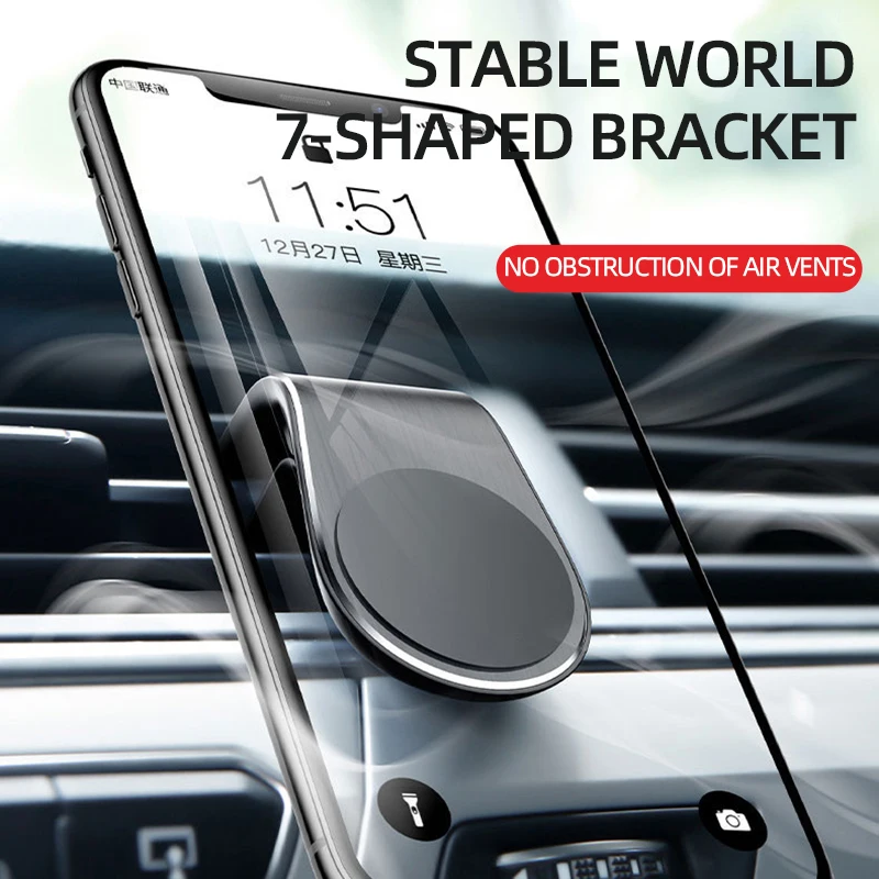 Magnetic Car Phone Holder Car Air Outlet Phone Stand Clip Universal Magnetic Suction Smart Phone Mount for 3-7 Inch iPhone 15 image 2