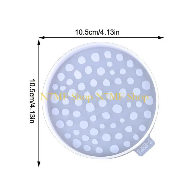 N7MF DIY Round Leopard Print Polkas Dot Coffee Pad Teas Teas Silicone Mould