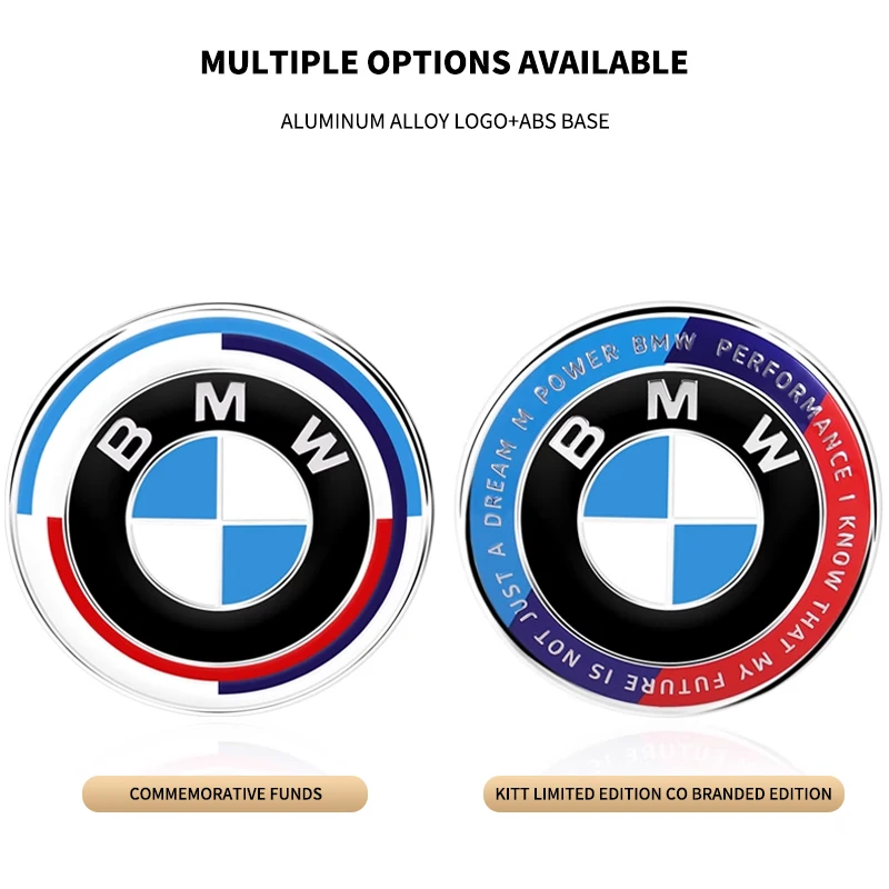 74mm 82mm Bonnet Hood Front Rear Trunk Emblem Logo Badge Sticker 50th Anniversary Edition for BMW E46 E39 E38 E90 E60 E90 E64