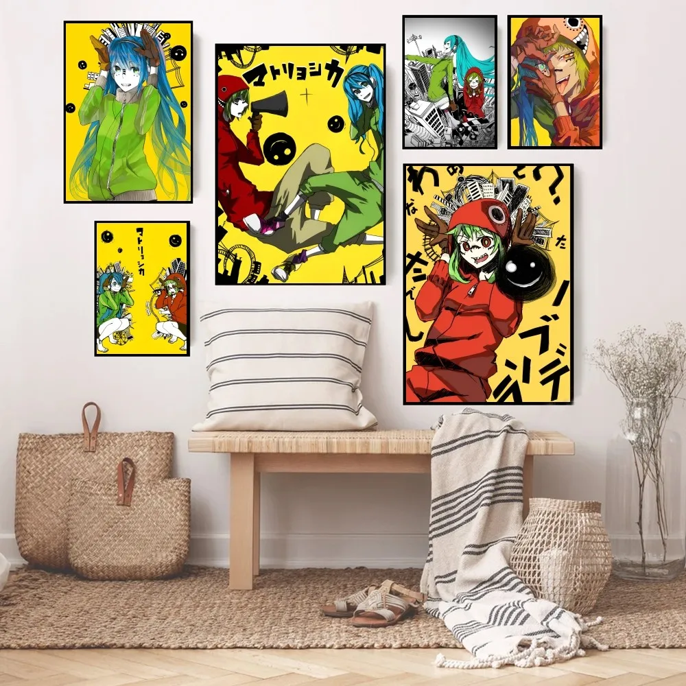 Anime Matoryoshka Vocaloid Posters Stickers Living Room Bedroom Entrance Cafe Wall Art Decoration Painting Bohemian Home Decor