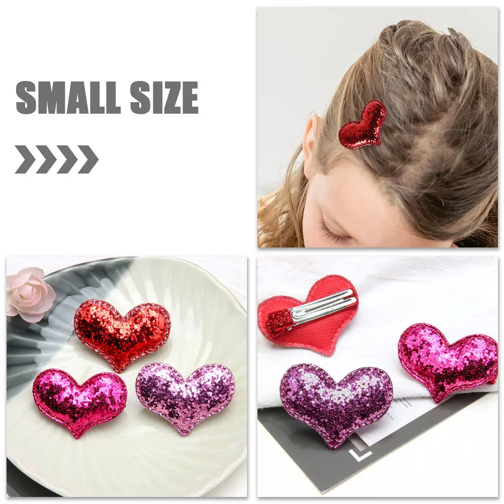 

12 Pcs Hair Styling Clips Accessories Glitter Heart Small for Metal Decorative
