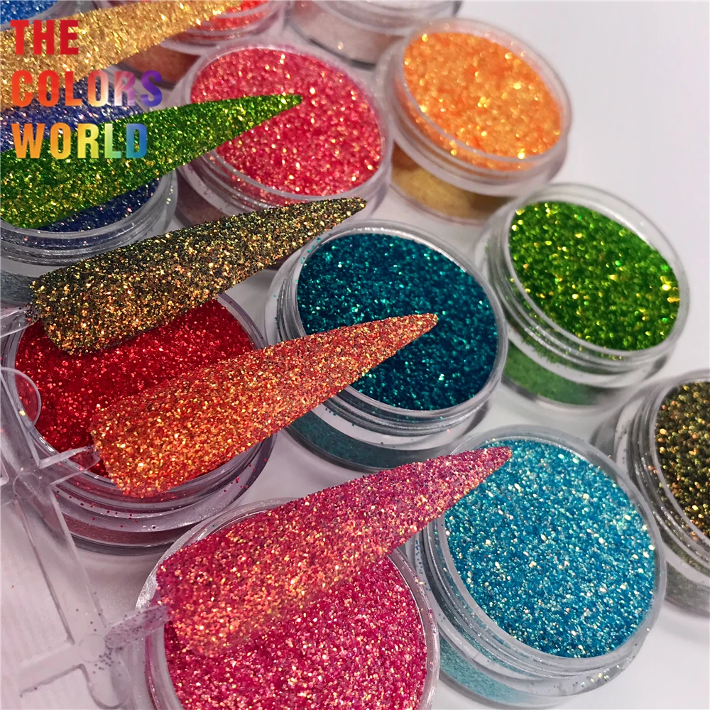 TCT-673 Hexagon Nails Glitter High Brightness Rainbow Colorful Decoration Nagel Manicure uñas Festival Accessories Bulk Supplier