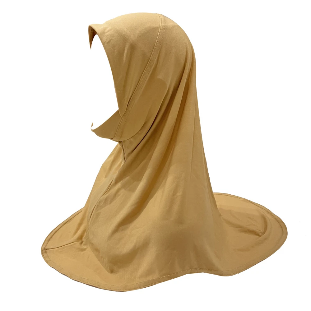 Kids Girls Muslim Hijab Instant Scarf Full Cover One Piece Amira Headscarf Shawls Wrap Turban Pull On Ready Middle East 5-10Year
