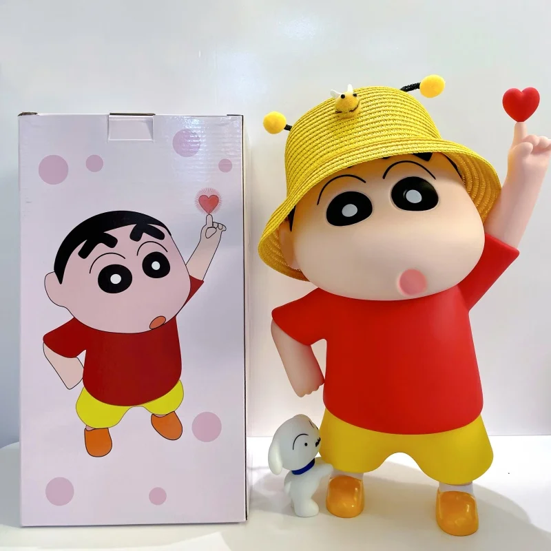 

37cm Love Crayon Shin-Chan With Lantern Xiao Ai Creative Pvc Model Handmade Cute Model Ornaments Collectible Birthday Toy Gifts