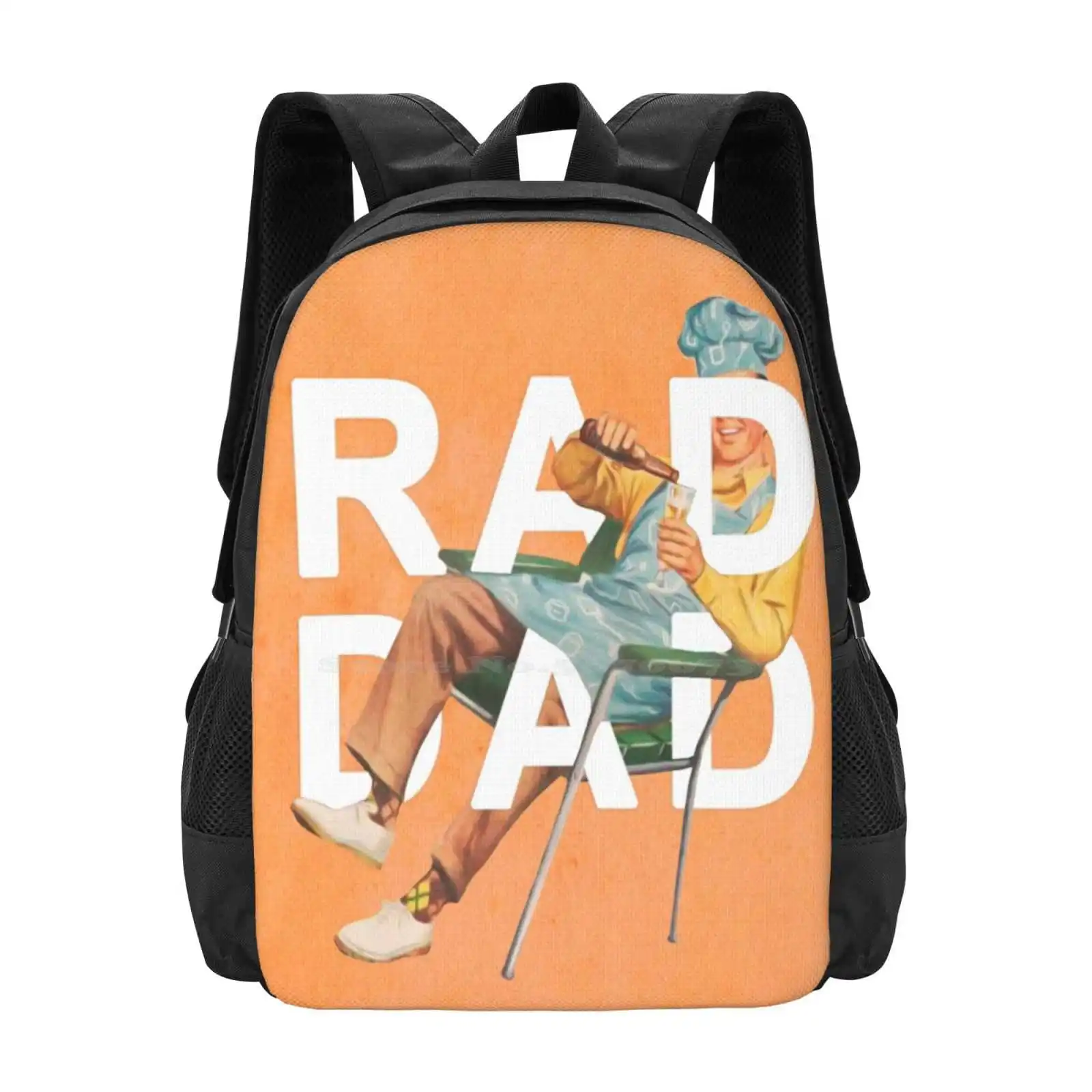 

Rad Dad Hot Sale Schoolbag Backpack Fashion Bags Rad Fathers Day Bbq Beer Outdoor Outside Family Outing Orange Blue Yellow