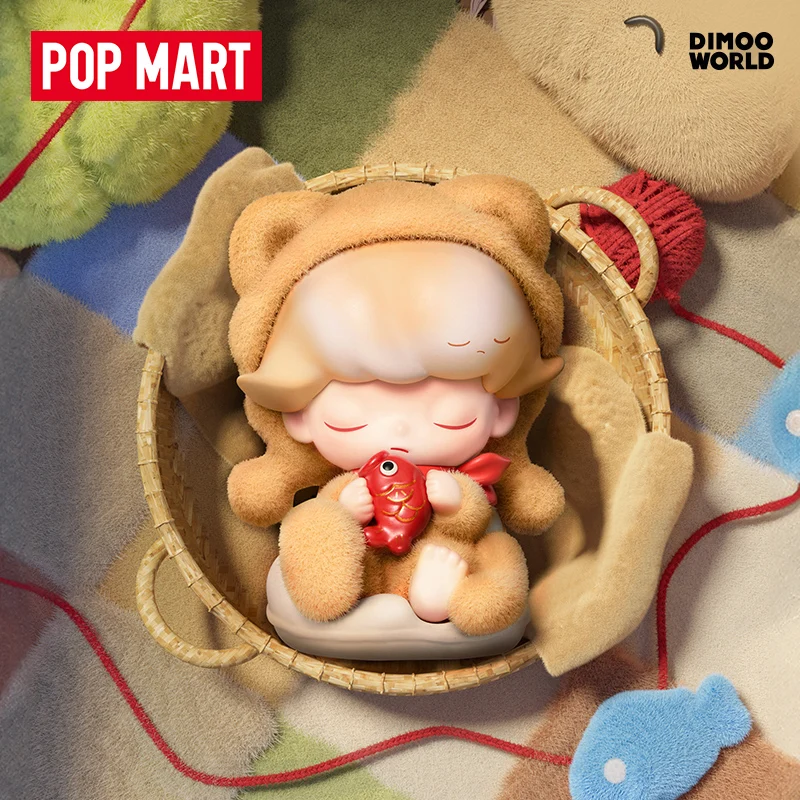 POP MART  DIMOO Weaving Wonders Series Anime Action Figure Guess Bag Ornament Figurines Home Decor Desktop Dolls Model Girl Gift