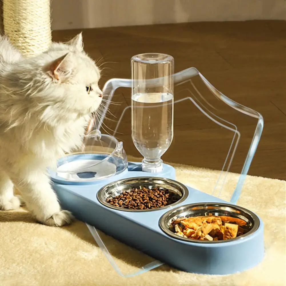 

41.5*15.5cm High-Capacity Pet Feeder Bowl Set With Beveled Mouth Automatic Drinking Water Splash-Proof Cat Dog Food Bowl Feeder
