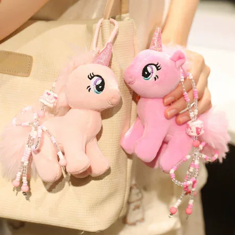 

Модный плюшевый брелок-единорог, разноцветная подвеска-единорог, украшение для сумки, милый декор для рюкзака, идеальный подарок на день рождения другу
