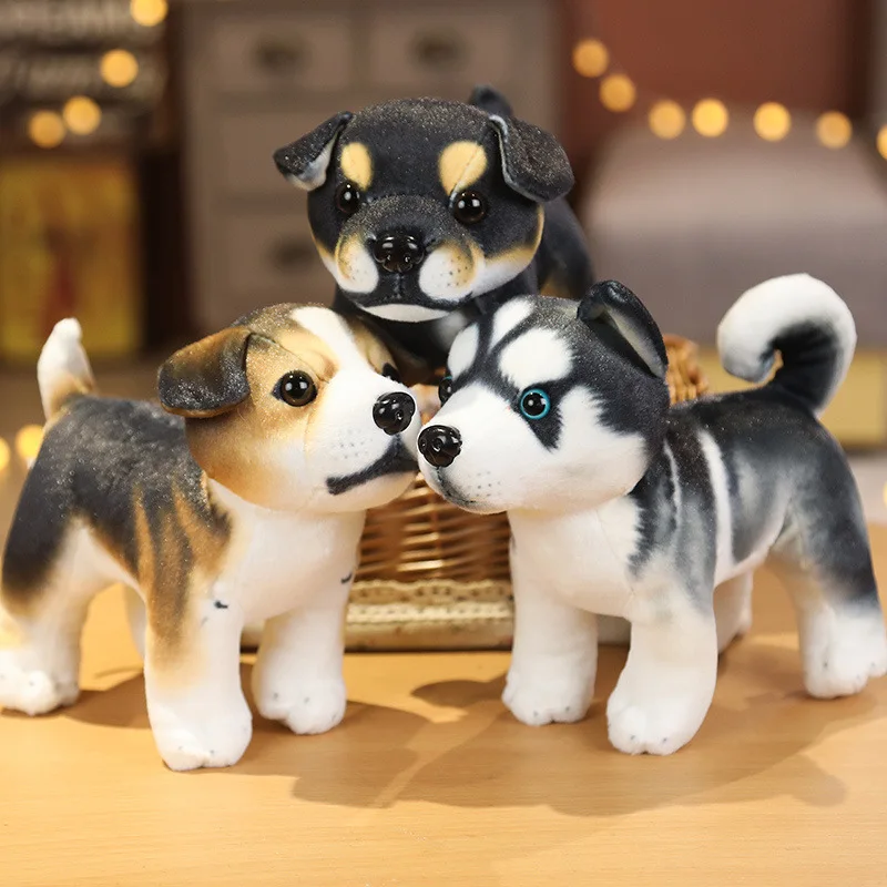 จําลอง Dalmatian Husky ตุ๊กตาลูกสุนัขของขวัญเด็กตุ๊กตา Plush ของเล่น