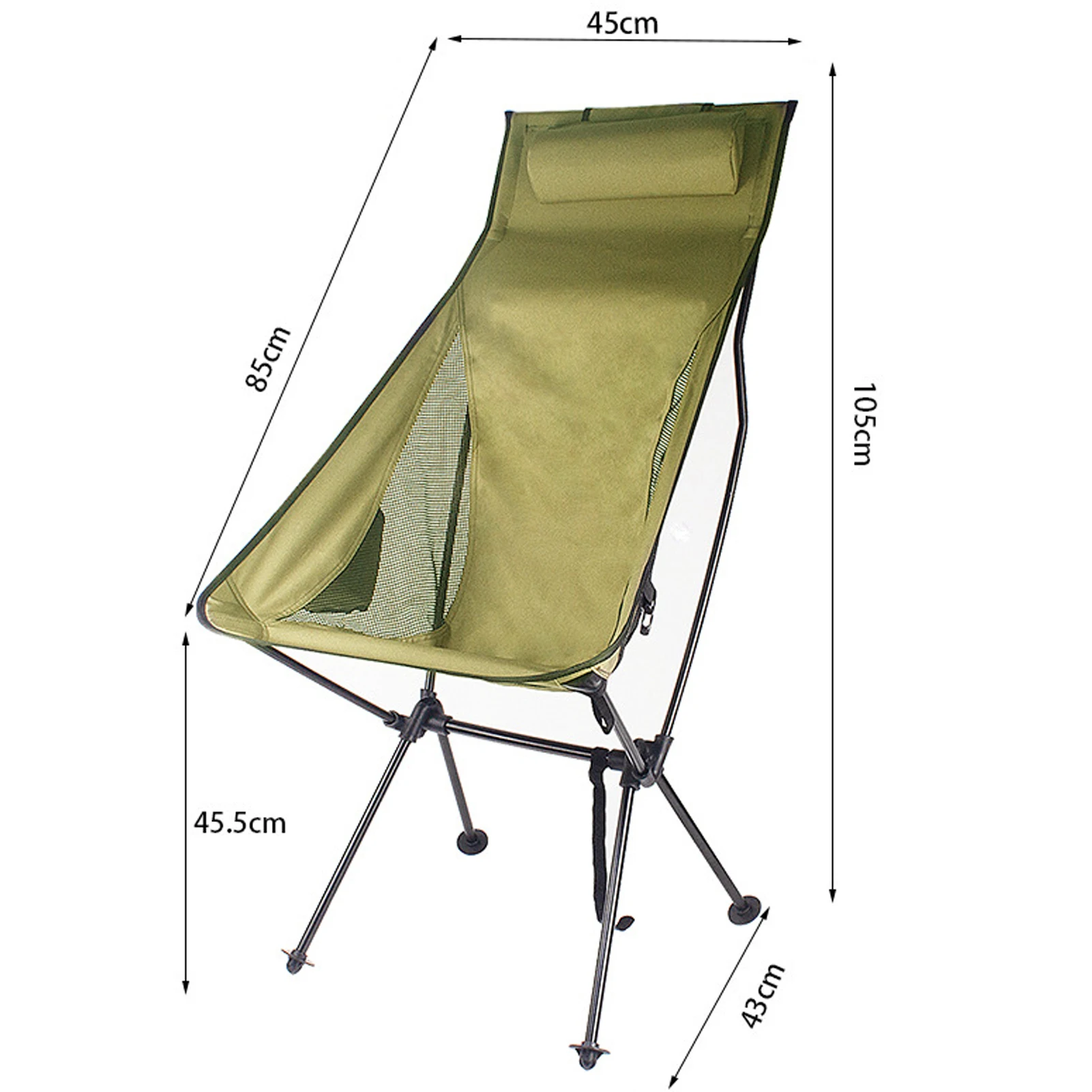 New Outdoor Folding Chair Ultralight Aluminum Moon Chair Picnic Beach Fishing Chairs Garden Seat Portable Hiking Camping Chair