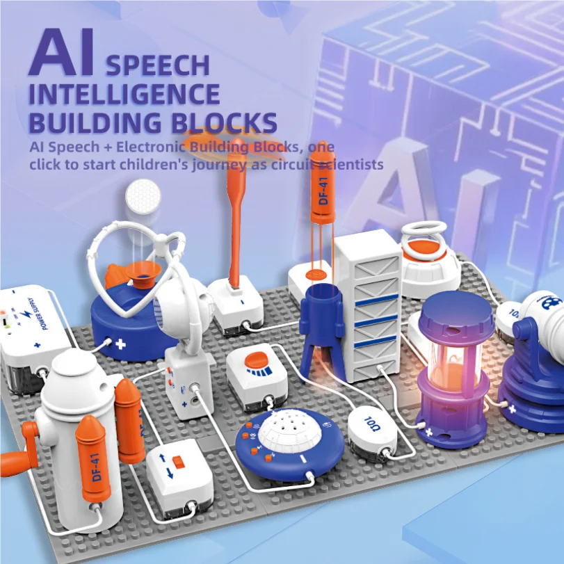 Cross border AI Voice Learning Electronic Building Blocks Puzzle Children's Toys DIY Scientific Physics Experimental Educational - Image 3