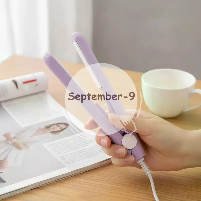 3 In 1 Mini Hair Flat Iron Straightener Hot Comb Anti-Scald Dual Voltage Hair Styling Tool for Travel Outdoor Use