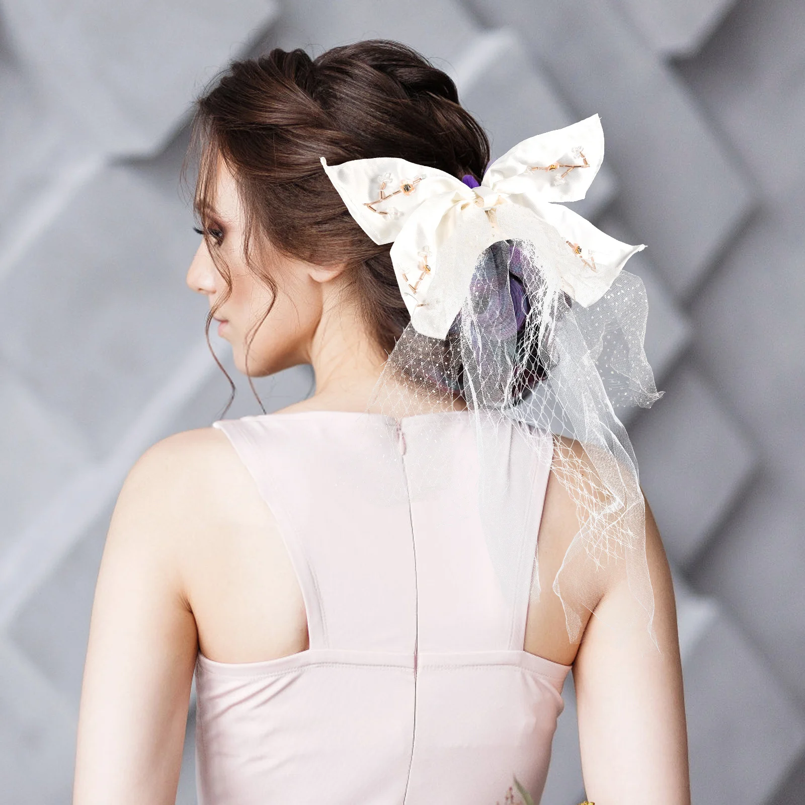 

Bow Hair Clip Mesh Bowknot Hairpin Wedding Hair Accessory for Brides Bridal Hairpin Elegant Hairpiece Bows for Women