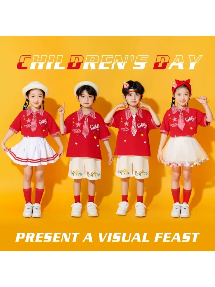 tenues-de-spectacle-pour-enfants-vetements-de-celebration-rouges-vetements-pour-spectacle-vetements-pour-chorale-de-maternelle-et-d'ecole-primaire-vetements-pour-evenements-sportifs