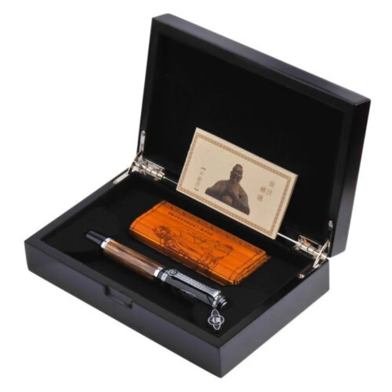 A+ Duke Confucius Natural Bamboo Fountain Pen with Wooden Gift Box Medium Size Pen