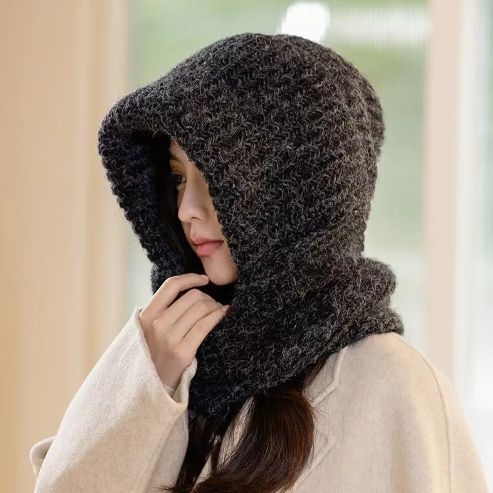 

New 2-in-1 Scarf Mask Integrated Hat Warm Coldproof Neck Warmer Breathable Windproof Ear Protection Hat Outdoor Sports