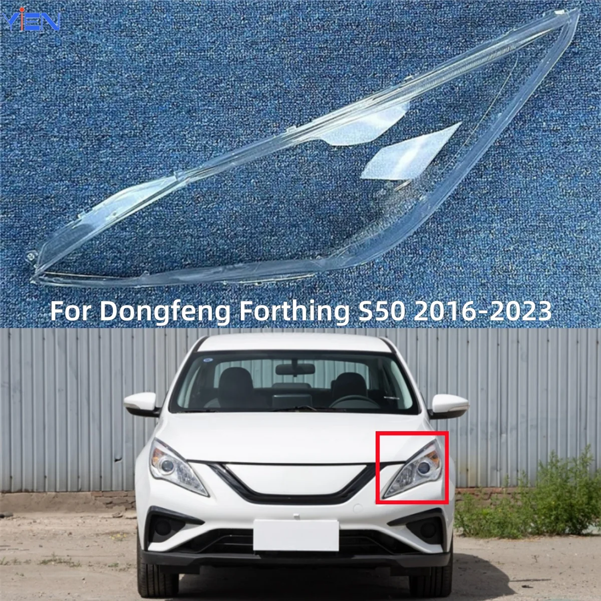 

For Dongfeng Forthing S50 2016 to 2023 Car Accsesories Front Lamp Glass Replace The Original Lens