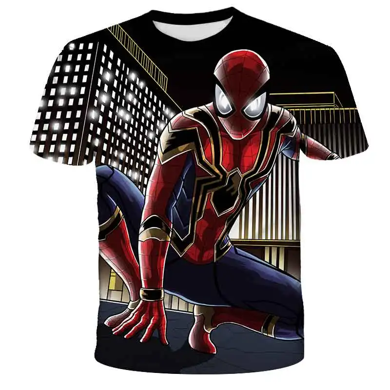 

Summer Kids' 3D Print Spiderman Avengers T Shirts Trend Adults Casual T-shirt Children Boys Short Sleeve Girls Cartoon Tee shirt