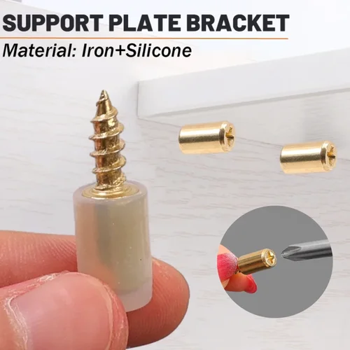 Imagen 2 del producto Juego de 8/12/20 tornillos autorroscantes cruzados con funda de goma, soporte de partición laminada, gabinete de uñas, partición dura antideslizante de vidrio