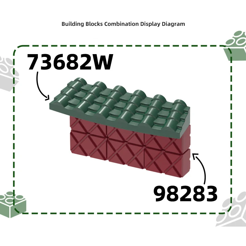 MOC 1PCS 73682W 특수 아치 타일 55x16 지붕 빌딩 블록 키트 하우스 성 벽돌 입자 조립 장난감 어린이 키즈 선물