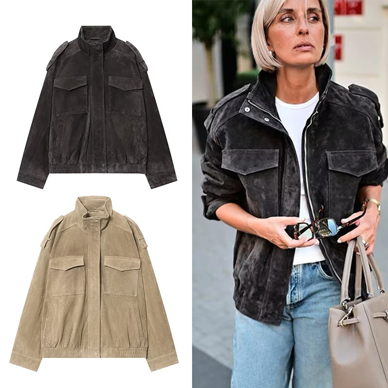 

TFMLN женские зимние утепленные куртки модные замшевые карманы теплая куртка уличная одежда для отдыха с карманами на молнии новые куртки большого размера