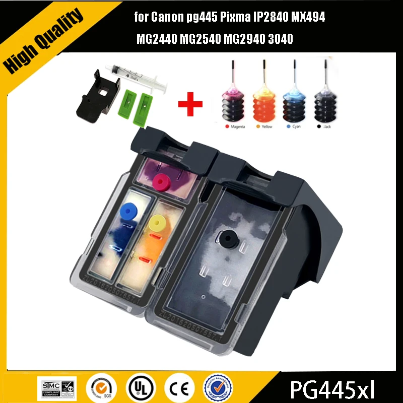 einkshop 445 446 PG-445 CL-446 Refillable Ink Cartridges for Canon pg445 Pixma IP2840 MX494 MG2440 MG2540 MG2940 3040