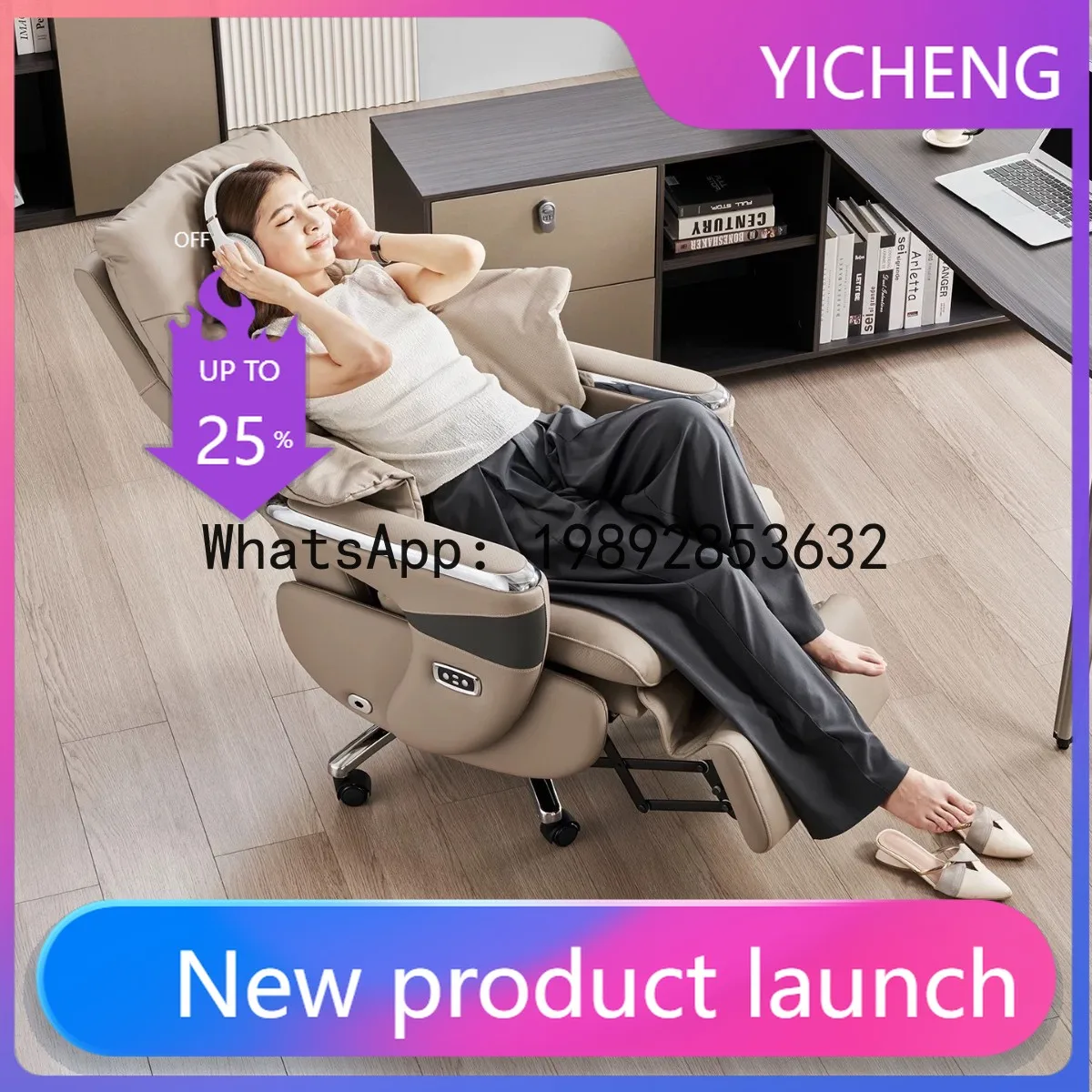 H3-25  electric executive chair - reclining massage office chair - multifunctional power desk chair