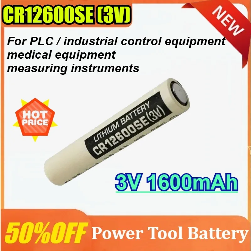 

New for CR12600SE 3V 1600mAh Instrument Equipment PLC Lithium Battery Parts Customizable Plug High Qualty Battery
