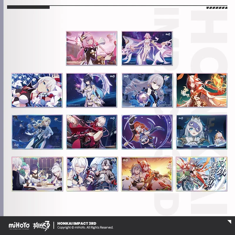 Sunsyea Honkai Impact 3rd Official Merch miHoYo Original Authentic CG Series PET Colored Paper Kiana Mei Bronya Fu Hua Elysia