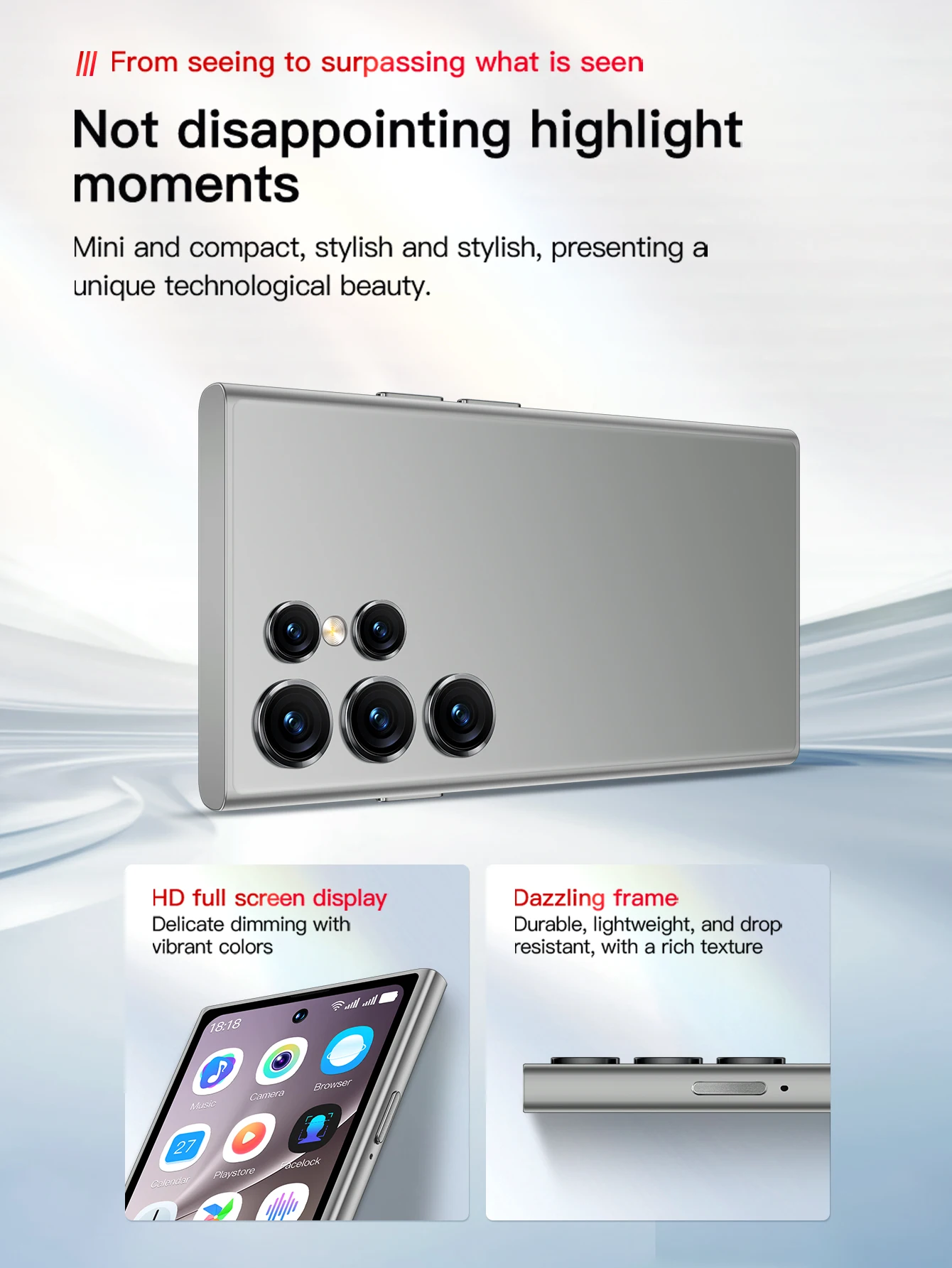 Onemyth S25 Pro 3G Mini Smartphone 4.0-inch Full Screen Display 2000mAh 2GB RAM 16GB ROM Dual SIM, Built in Google Play Store