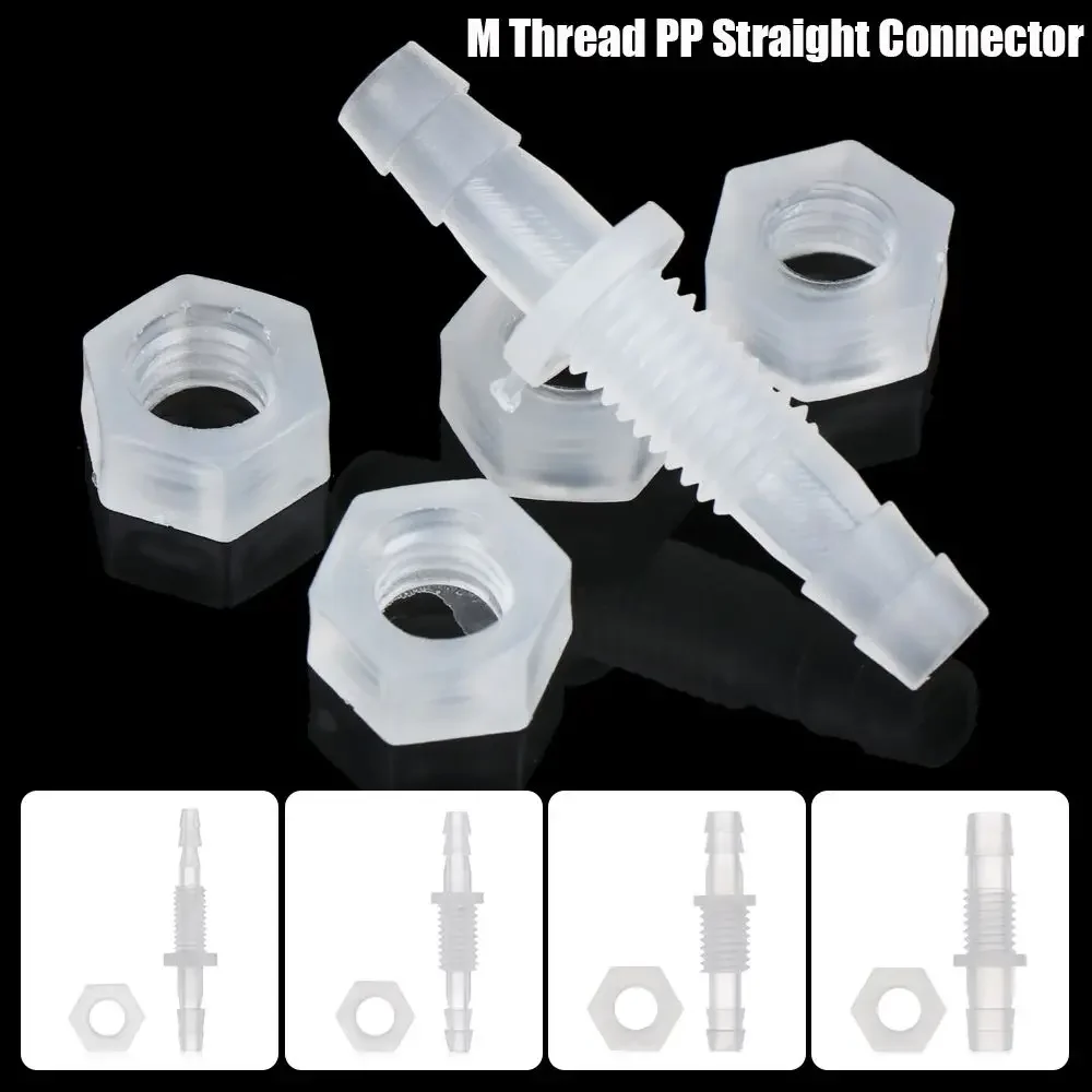 5pcs PP Pagoda Joints Air Pump Straight Connectors Hose Fittings Thread Hex Nut Fish Tank Adapter