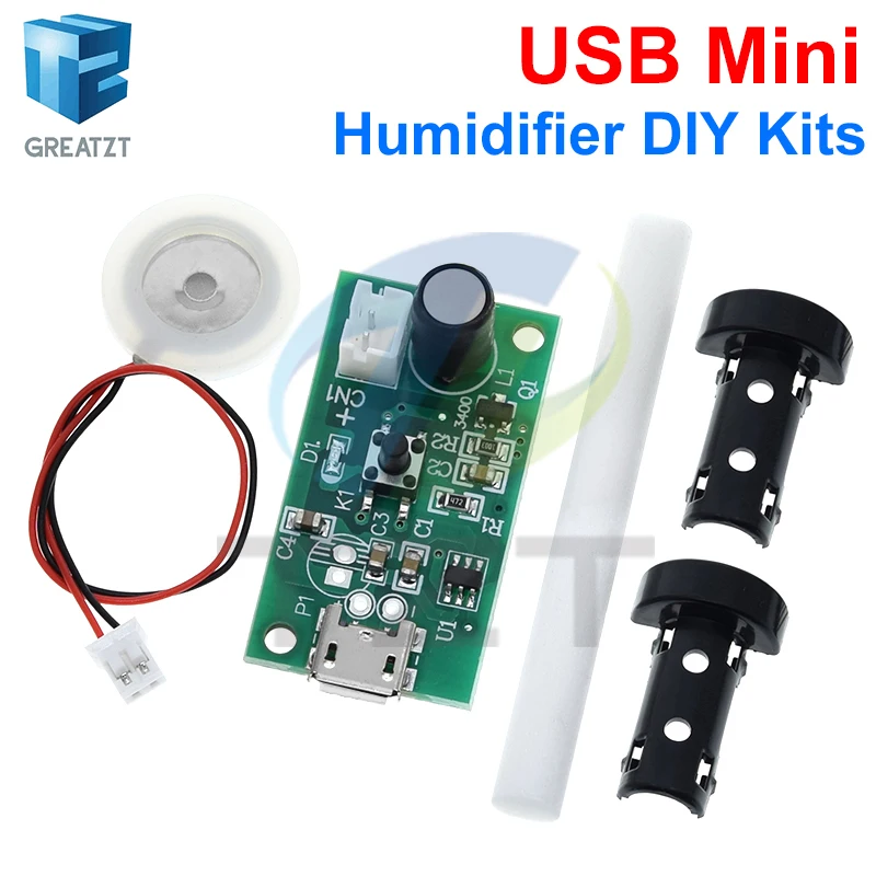GREATZT USB Mini Humidifier DIY Kits Mist Maker and Driver Circuit Board Fogger Atomization Film Atomizer Sheet image 3