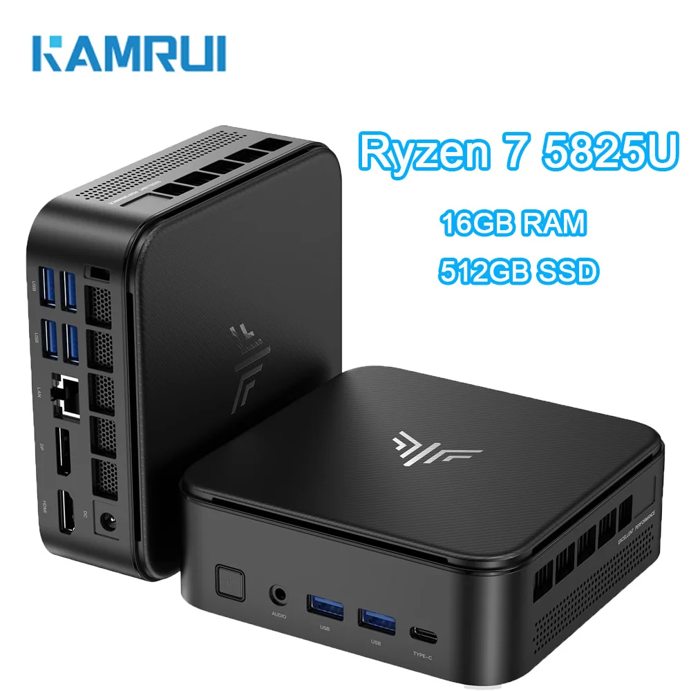 

KAMRUI Gaming E3B Mini PC AMD Ryzen 7 5825U 16GB/32GB DDR4 512GB M.2 SSD WiFi6 BT5.2 Mini Gaming PC Desktop Computer