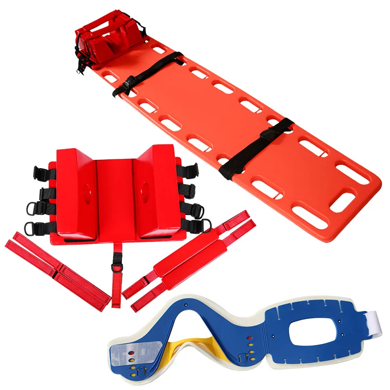 

Water Rescue Spine Board Stretcher with Neck Support, Folding Floating Fixed Lifting Plate for Emergency First Aid