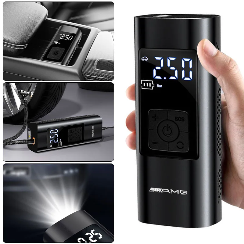 

Center Hub Cap Car Electrical Air Pump Mini Portable Tire Inflatable Pump for AMG W204 W201 W210 W124 W205 W203 W211 W212 W213