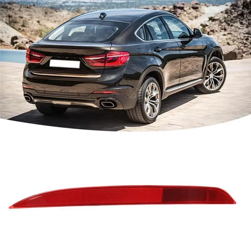 Red Rear Bumper Reflector Brake Stop Light 63147323185 63147323186 For BMW X6 F16 2015-2019 Replacement Set