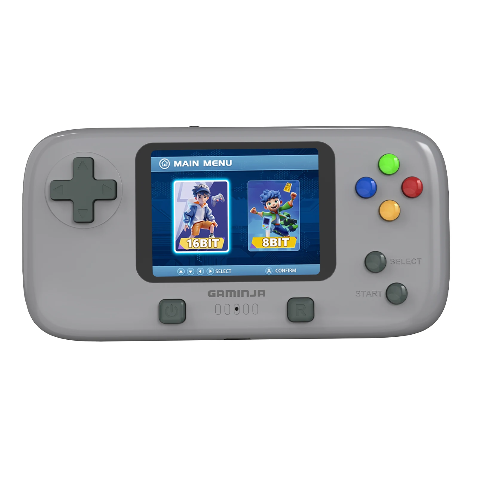 GAMINJA GC76P Game Console Mini Videogameconsole 8+16 Bit 300 Ingebouwde Spellen 2.8 Inch Draagbare Retro Console