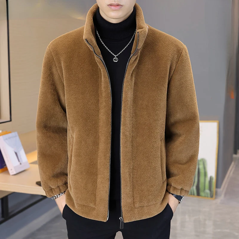 

New Rich Fashion Faux Fur Coat Men's Jacket Square Collar Autumn and Winter Warm Jackets Mens Faux Fur Coats Jackets E10