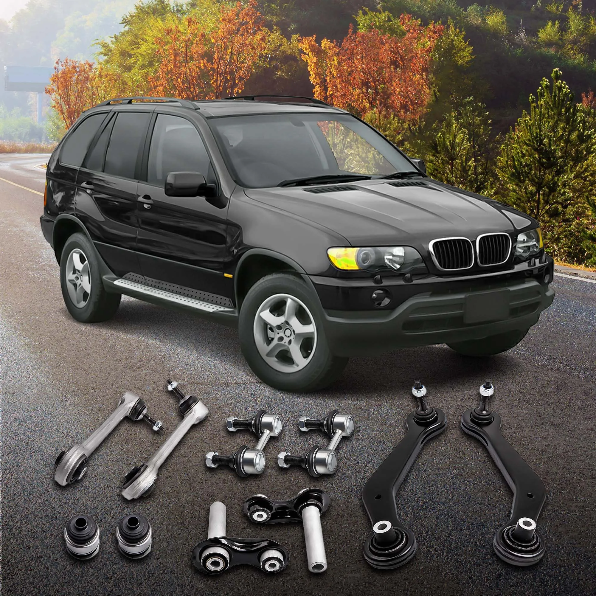 10X Rear Control Arm Suspension Kit For BMW X5  E53 2000 2.5i/3.0i/4.4i N62/4.6is/4.8is