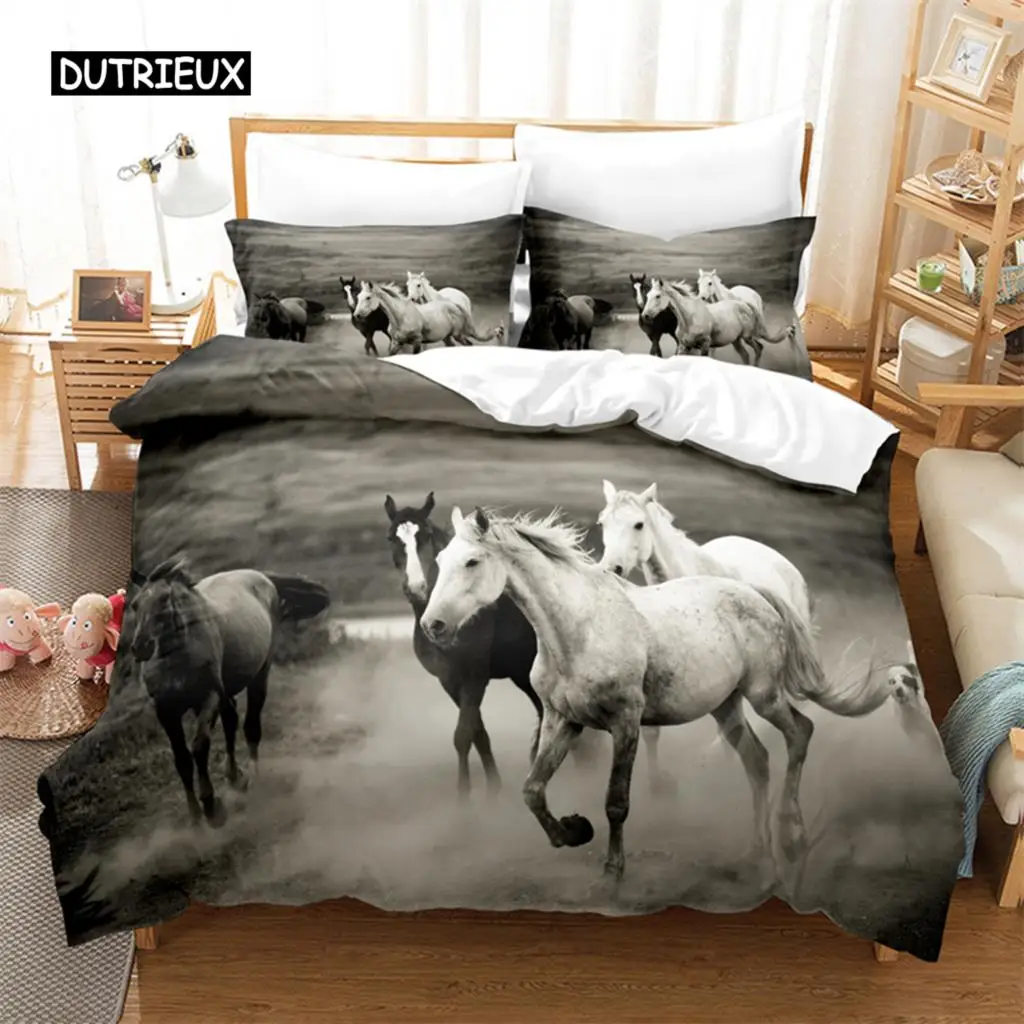 

Galloping Horse Bedding Set Duvet Cover Set 3d Bedding Digital Printing Bed Linen Queen Size Bedding Set Fashion Design