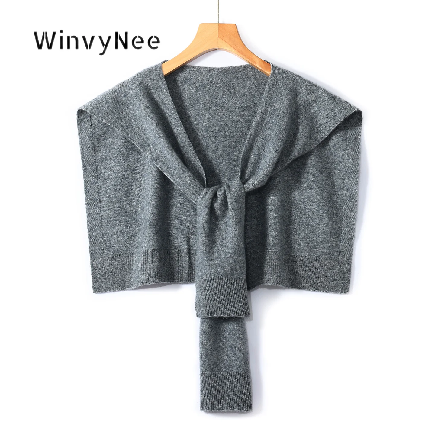 WinvyNee Women Knitted Flat Neck Cover Shawl Pure Wool Cozy Stylish Versatile Outdoor High Quality Winter Neck Wrap ZG1673014