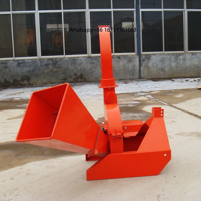 FOYA Tractor Mini Tracked 3 Point Wood Chipper Shredder Machine with Gearbox PTO 4 Blades 630mm Diameter 6mm Output