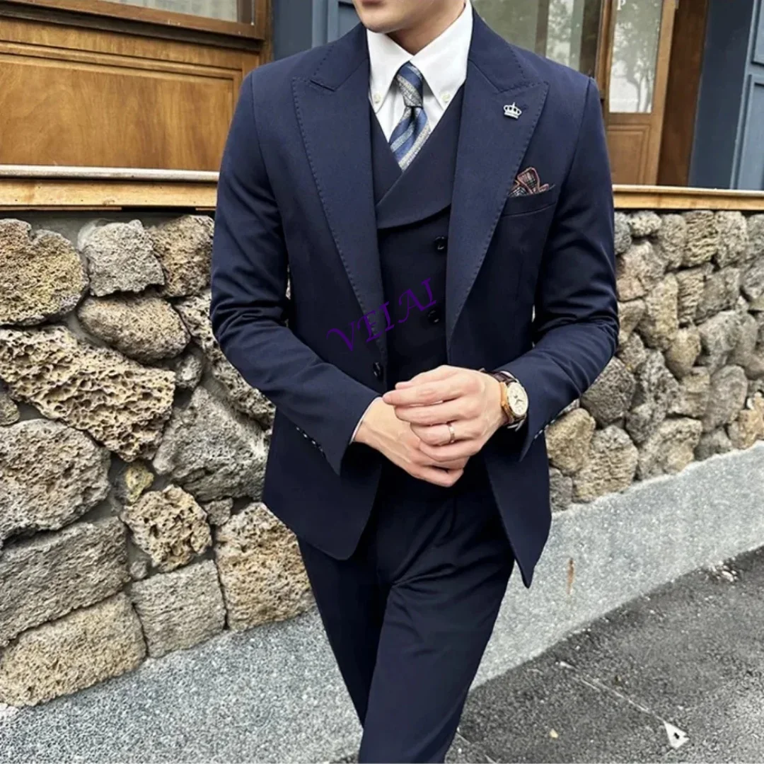 Customized Men's Peak Lapel Single Breasted Wedding Tuxedo Best Selling 2025 Formal Smoking Suit for Groomsmen Dance Ball