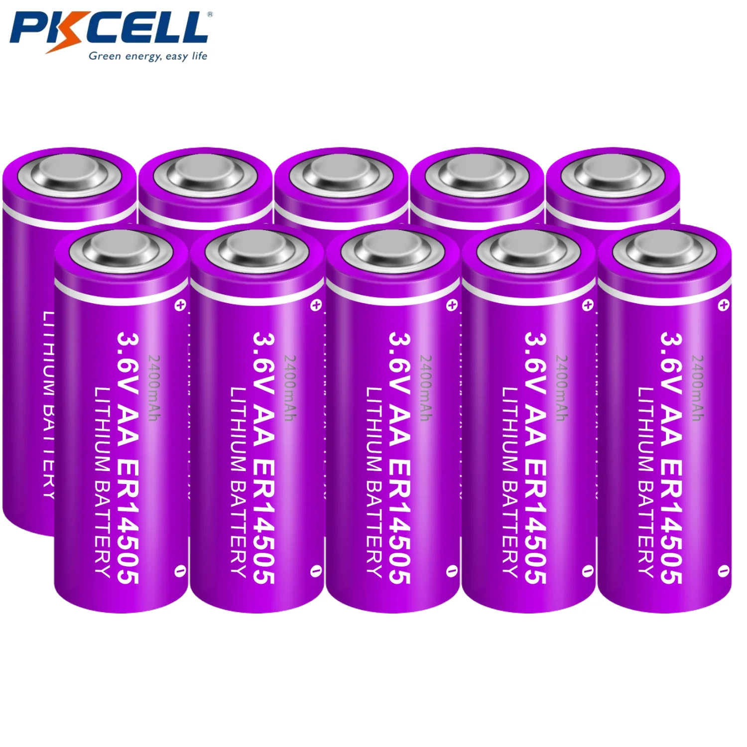 PKCELL 10Pack ER14505 AA 3.6V Lithium Battery Non-Rechargeable Battery LS14500 TL-5903 for Sensor Water Electricity Meter Gas