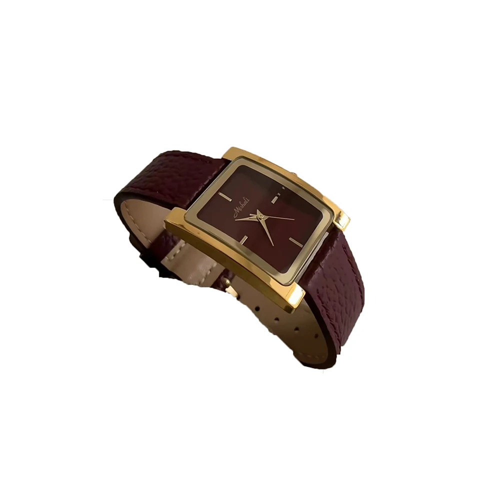 Vintage Temperament Simple square shape dial quartz belt Watch For women\'s girl Lady gift party Women\'s accessories wholesale