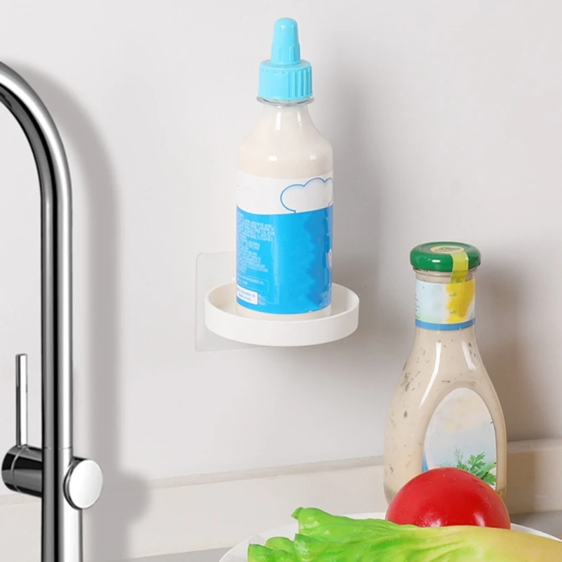 Rak Sabun Terpasang Dinding Rak Penyimpanan Kamar Mandi Tempat Botol Aromaterapi Bulat